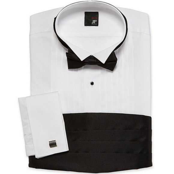 JF J. Ferrar Tuxedo Shirt Set–Big \u0026 Tall